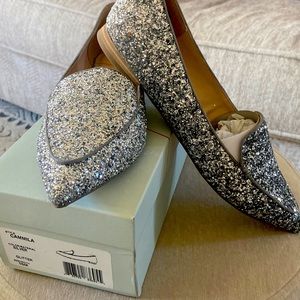 Flat glitter loafers. Brand new  Never worn.  Size 10